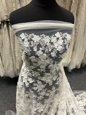 Ivory Embroidered 3D Lace - EB5033