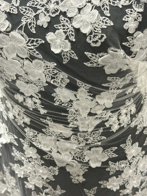 Ivory Embroidered 3D Lace - EB5033