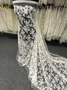 Ivory Embroidered 3D Lace - EB5033