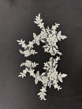 Ivory Embellished Lace Appliques - T326
