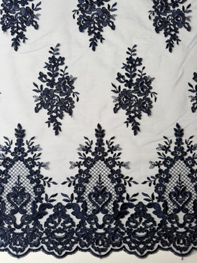 Navy Corded Lace - LA7009