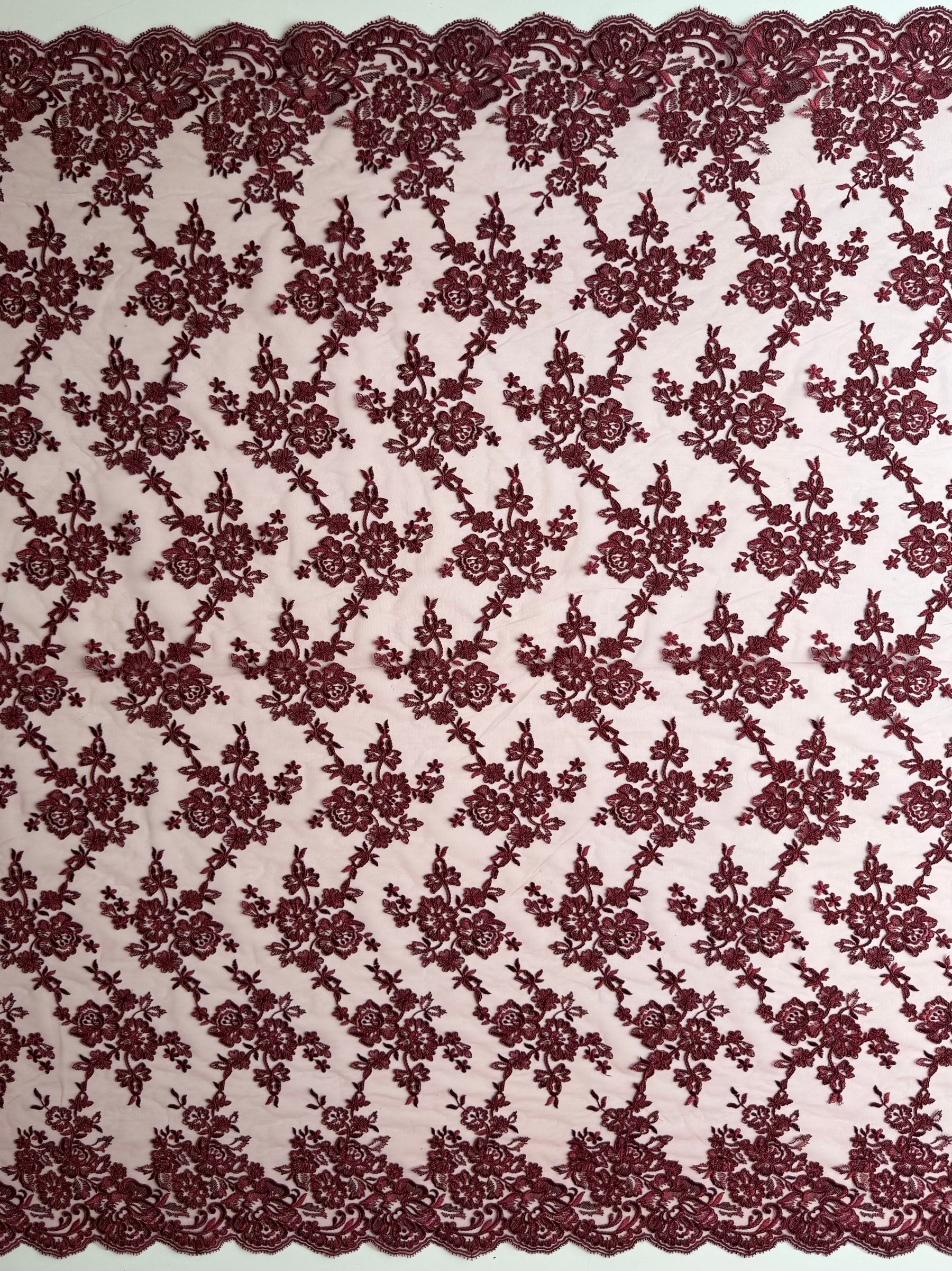 Wine Corded Lace - LA7007