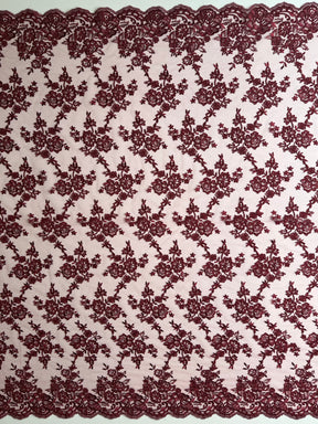 Wine Corded Lace - LA7007