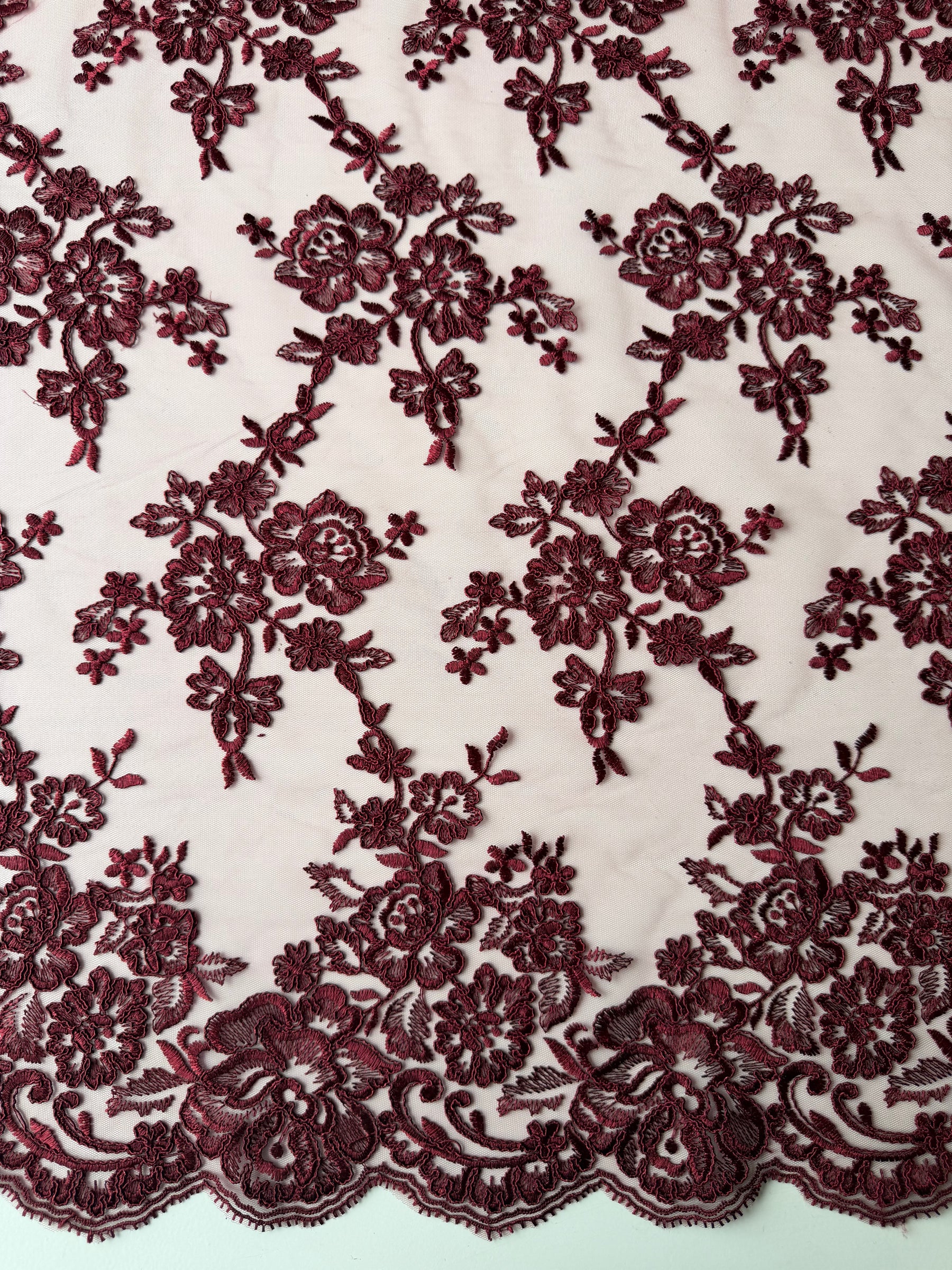 Wine Corded Lace - LA7007