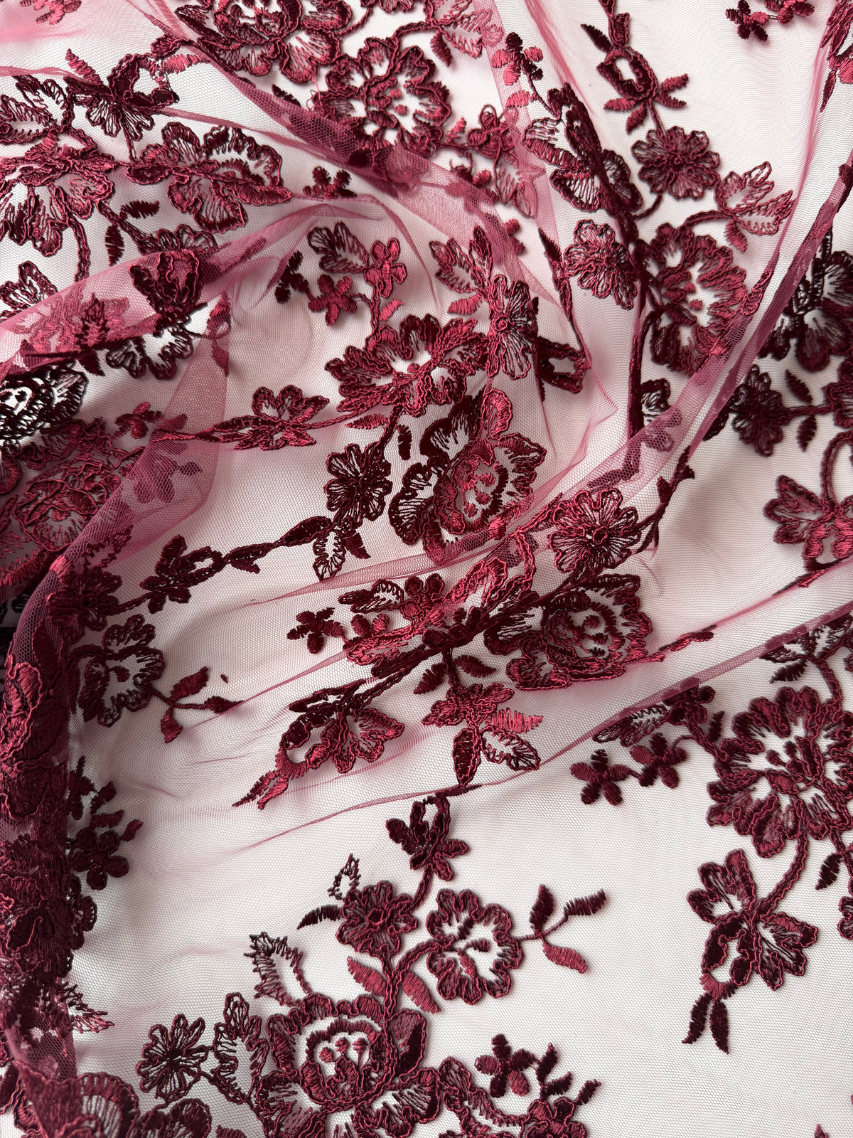 Wine Corded Lace - LA7007