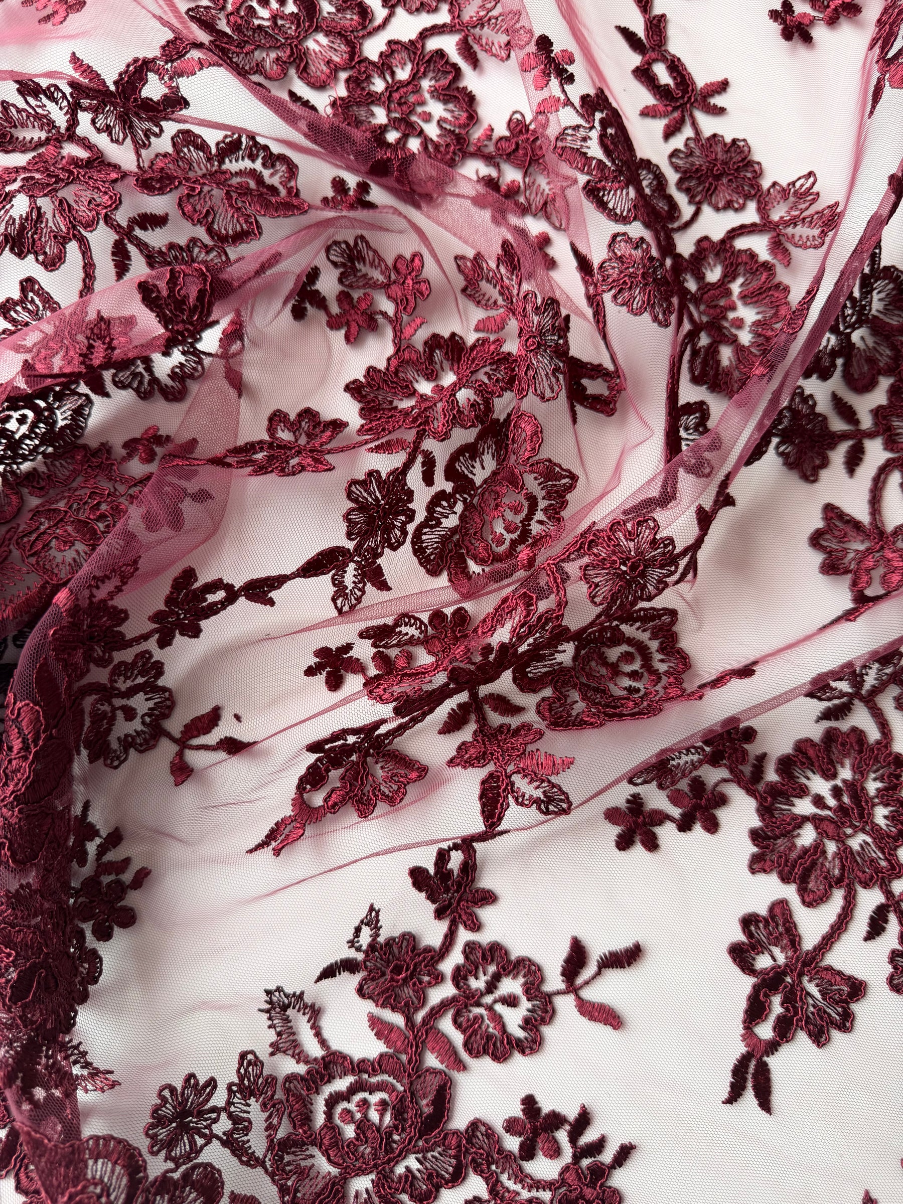 Wine Corded Lace - LA7007