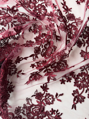 Wine Corded Lace - LA7007