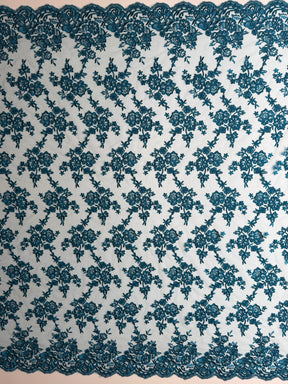 Teal Corded Lace - LA7007