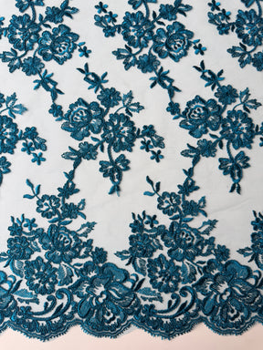 Teal Corded Lace - LA7007