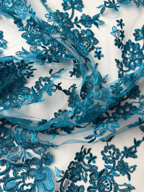 Teal Corded Lace - LA7007