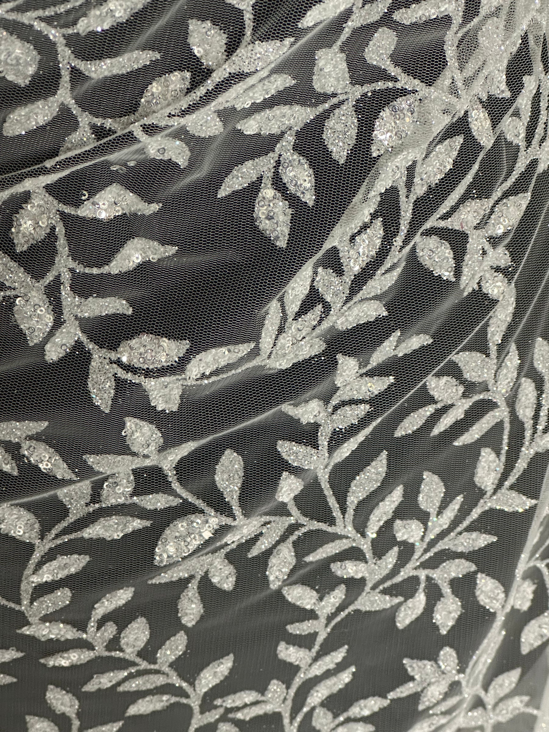 Ivory Glitter Lace - Simeon TU0061