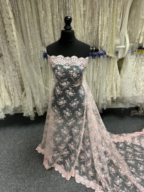 Baby Pink Embroidered Lace - Kirsty
