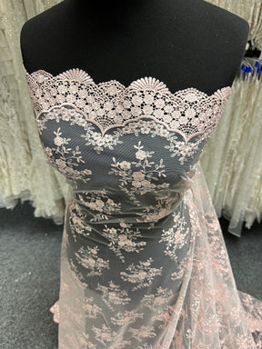 Baby Pink Embroidered Lace - Kirsty