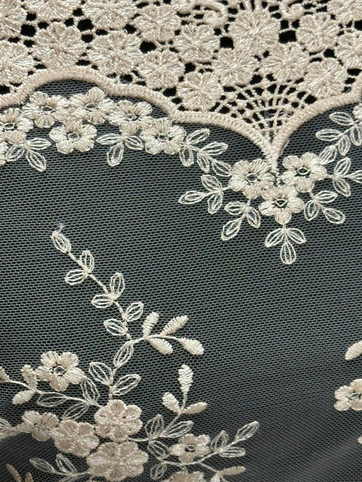 Light Salmon Embroidered Lace - Kirsty