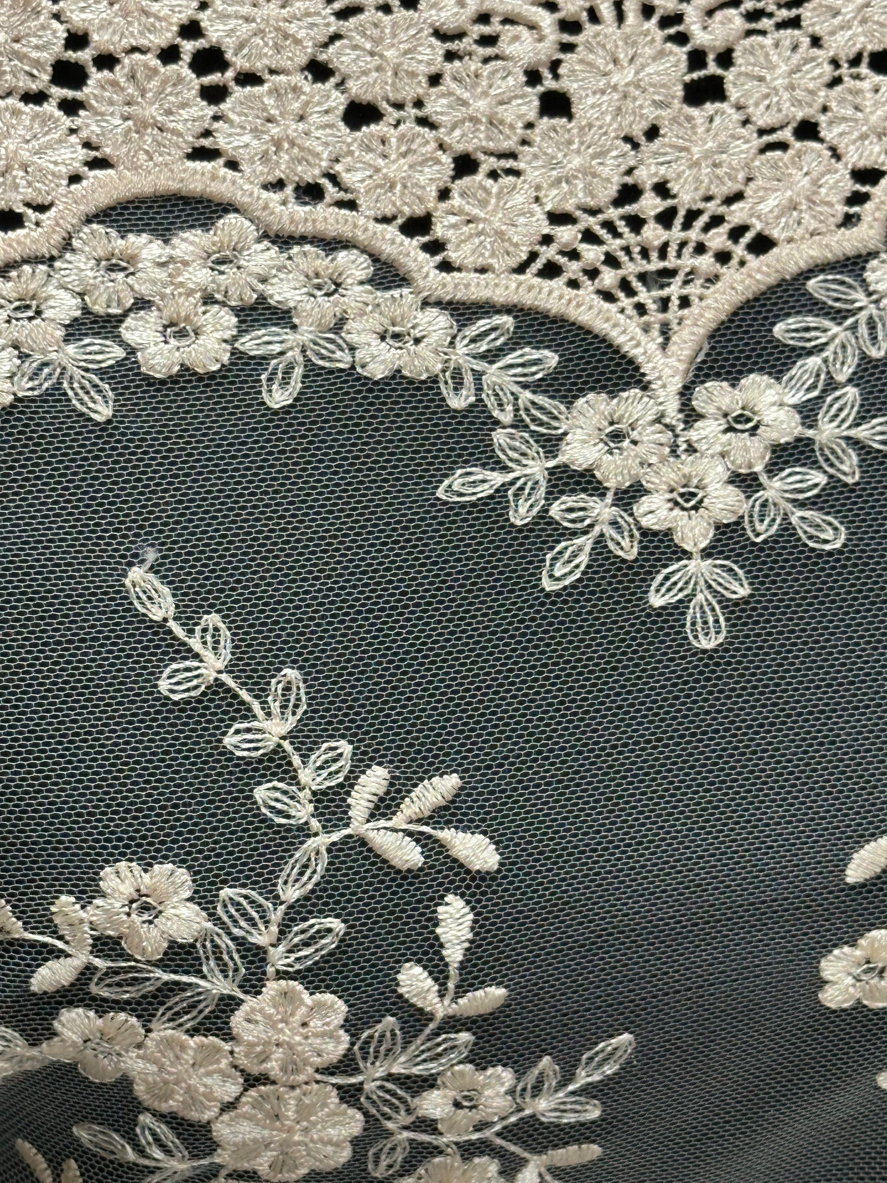 Light Salmon Embroidered Lace - Kirsty