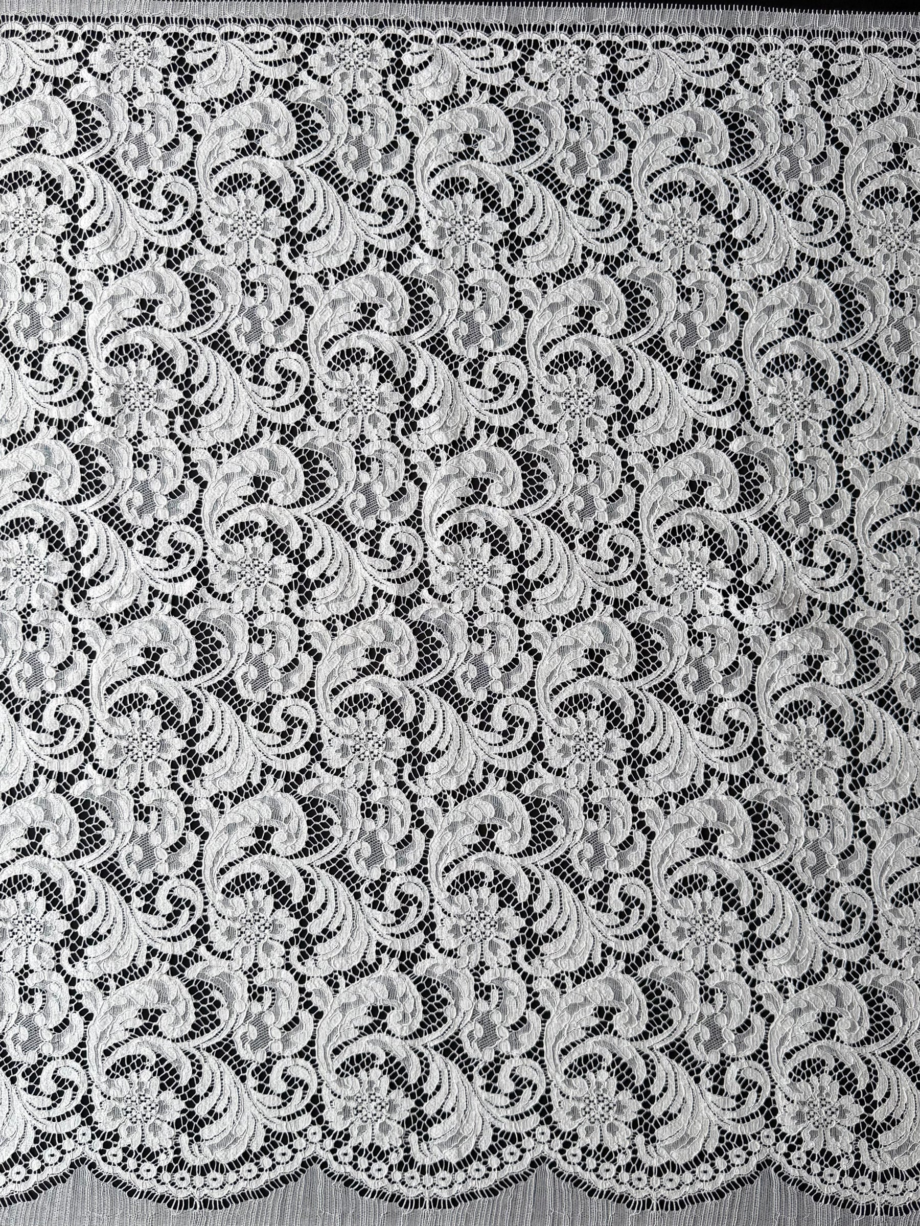White Eco French Corded Lace - LA4007