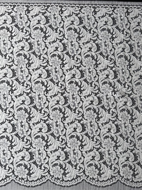 White Eco French Corded Lace - LA4007