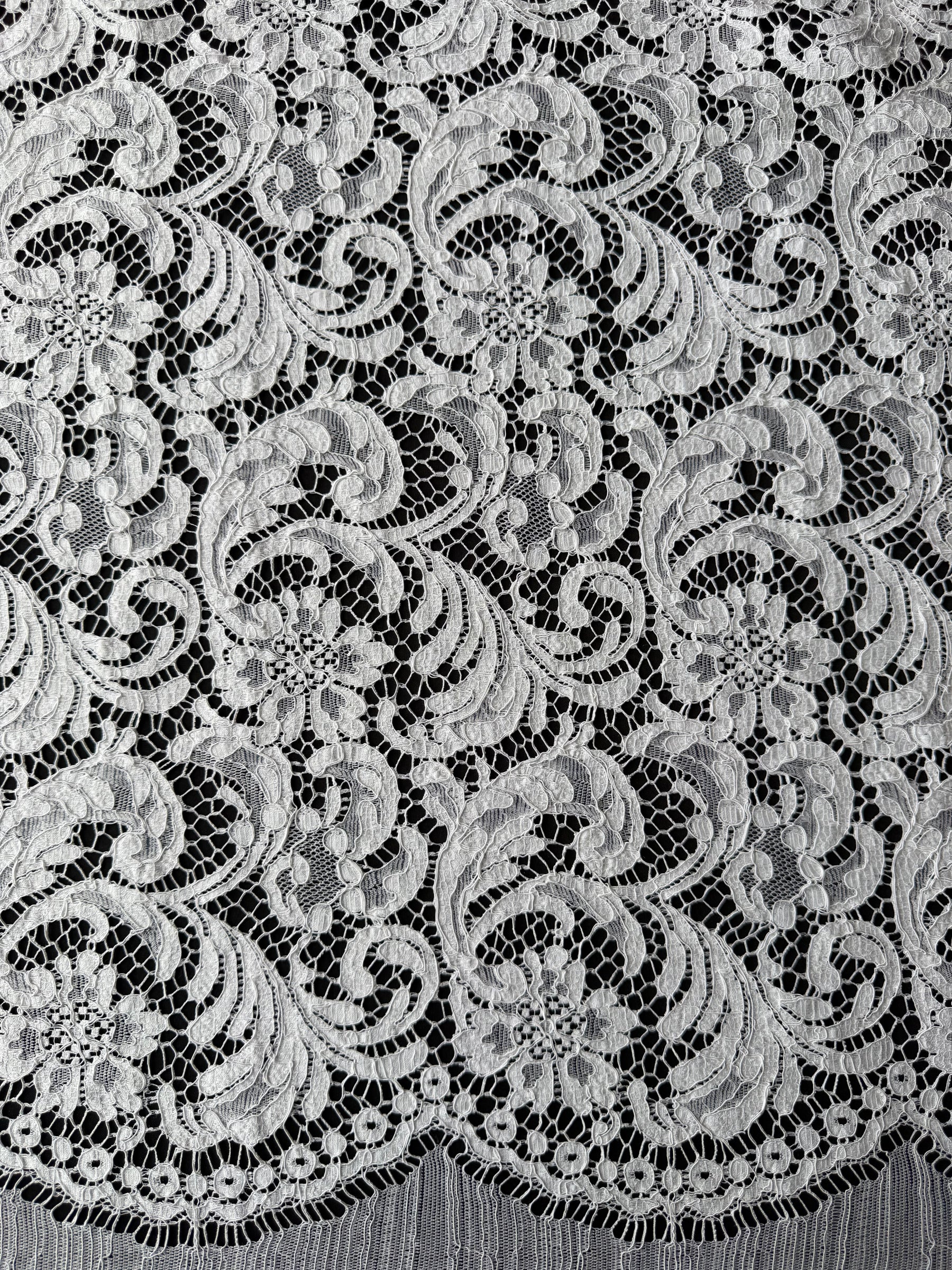 White Eco French Corded Lace - LA4007