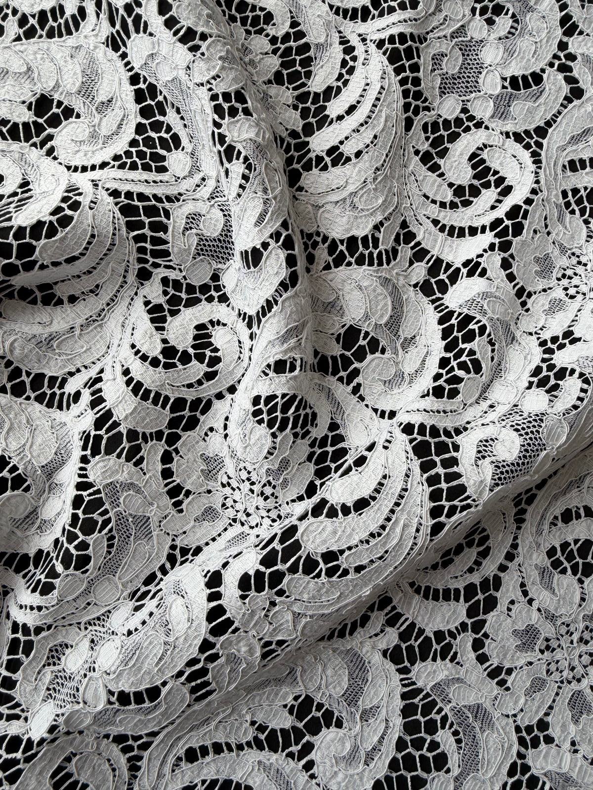 White Eco French Corded Lace - LA4007