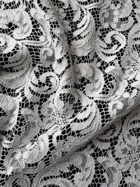 White Eco French Corded Lace - LA4007