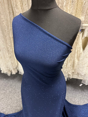 Navy Blue Glitter Jersey Fabric - Daredevil
