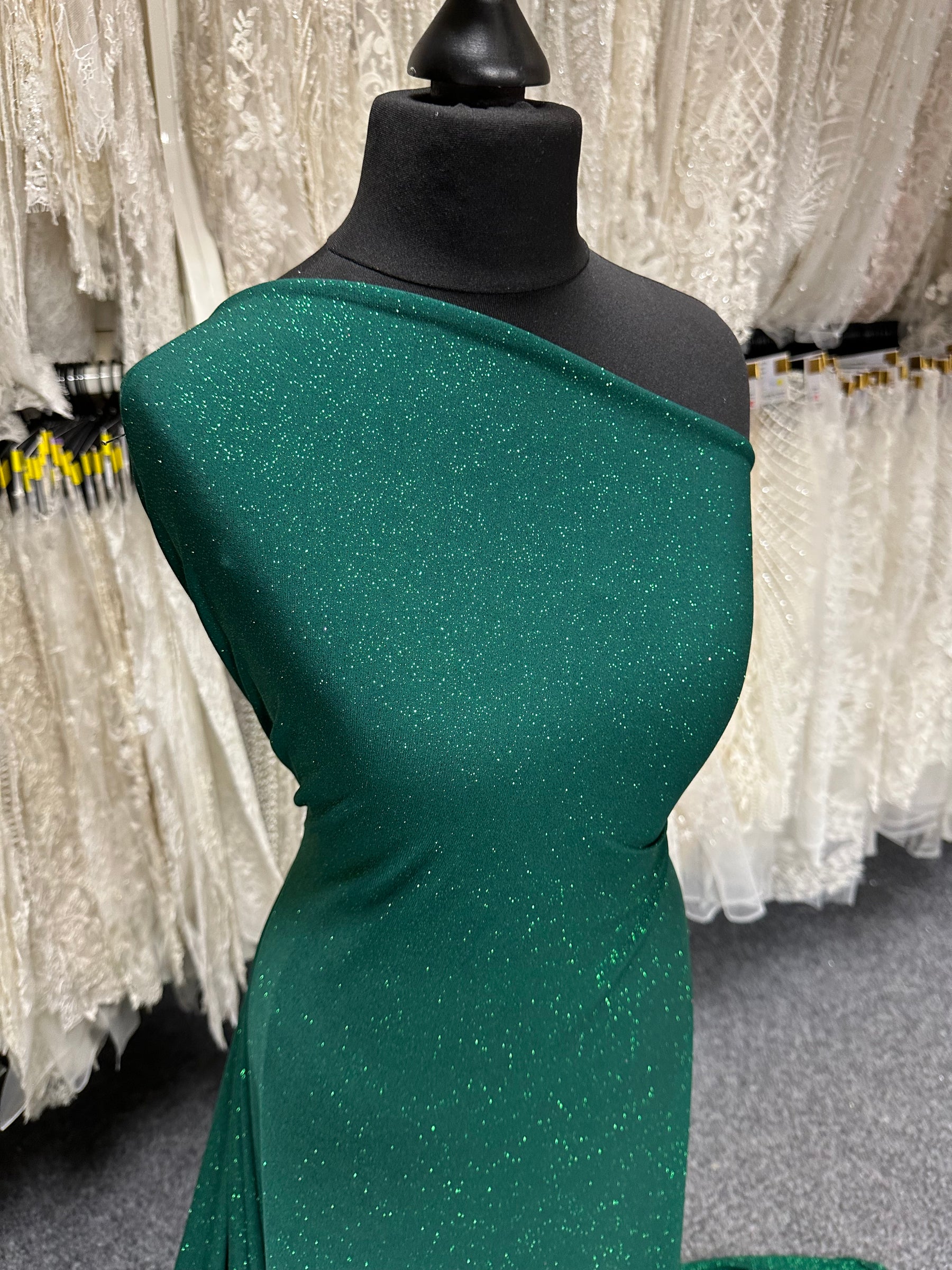 Green Glitter Jersey Fabric - Daredevil