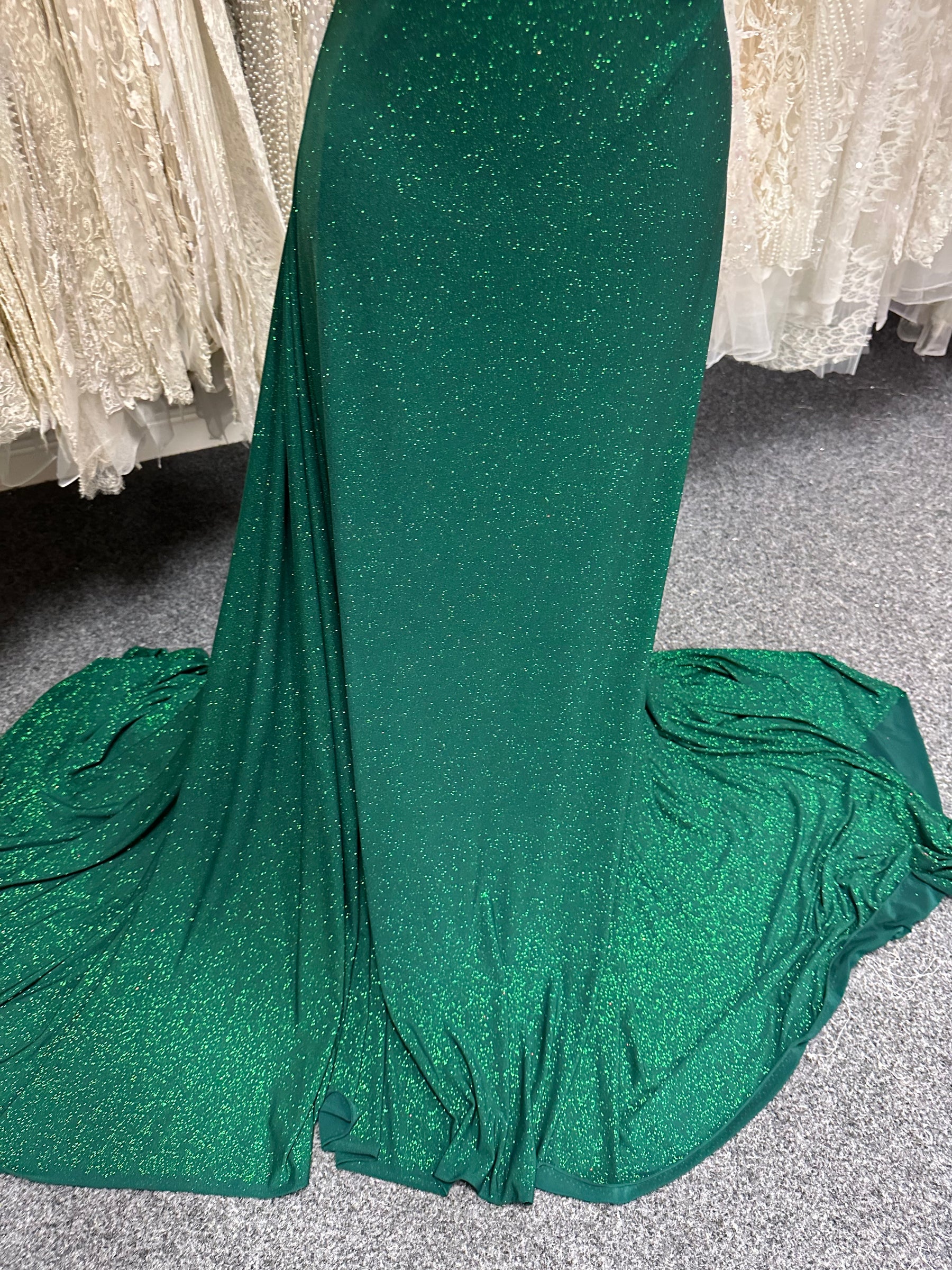 Green Glitter Jersey Fabric - Daredevil