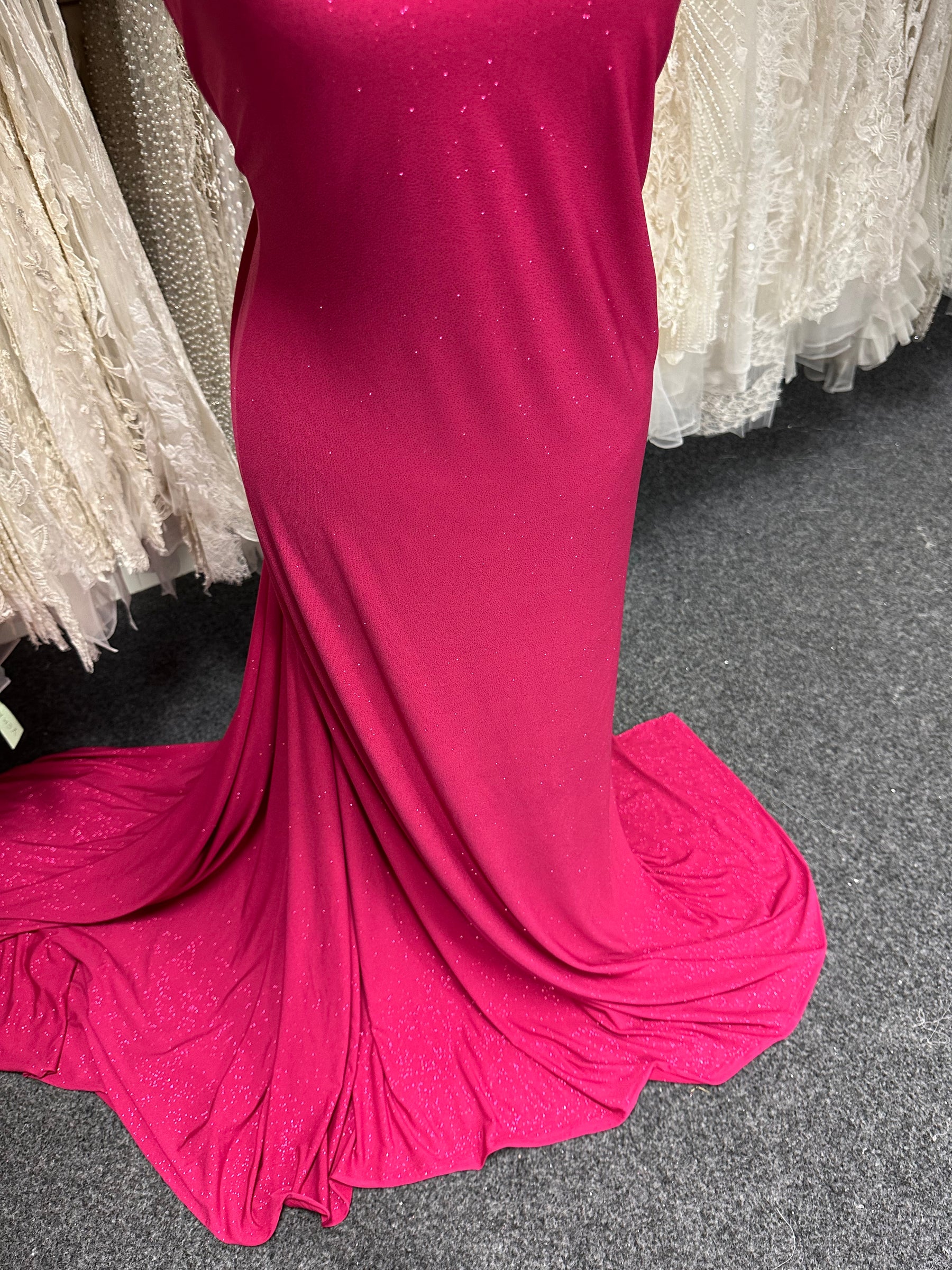 Fuchsia Glitter Jersey Fabric - Daredevil