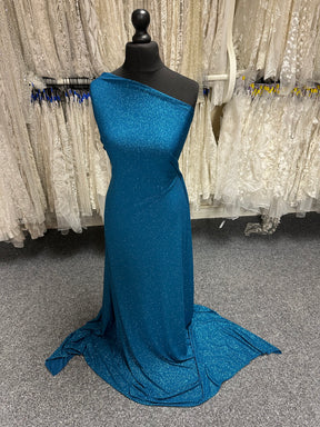 Turquoise Glitter Jersey Fabric - Daredevil