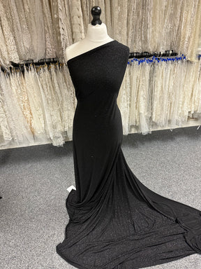 Black Glitter Jersey Fabric - Daredevil