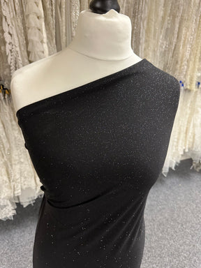 Black Glitter Jersey Fabric - Daredevil