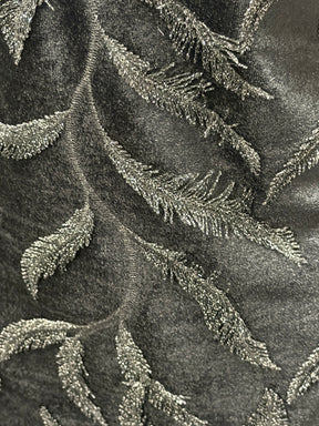 Black Embroidered Velvet - EB6004