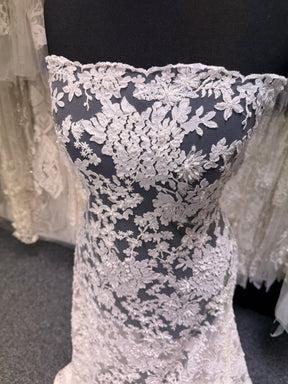 Ivory/Silver Embroidered Beaded Tulle - EB1077