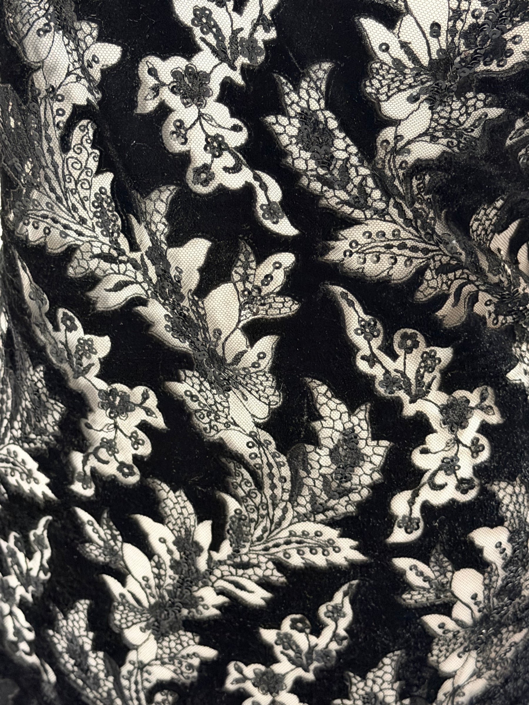 Black 3D Velvet Lace - EB3023