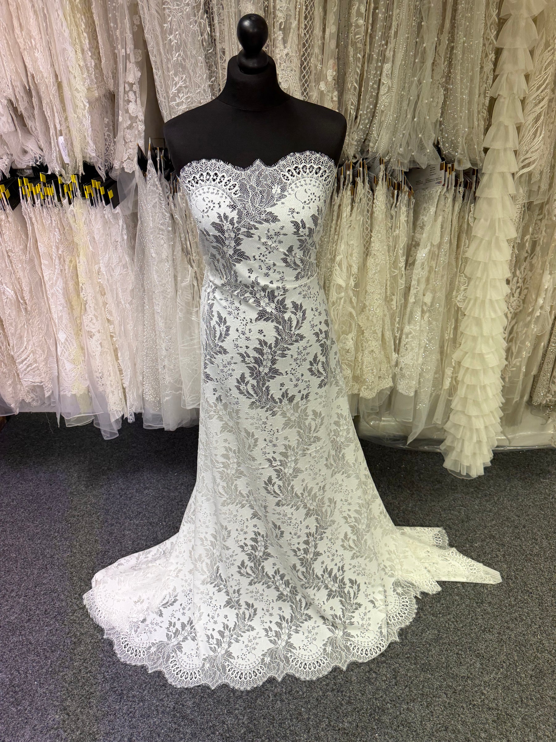 Ivory Stretch Corded Lace - LA7005