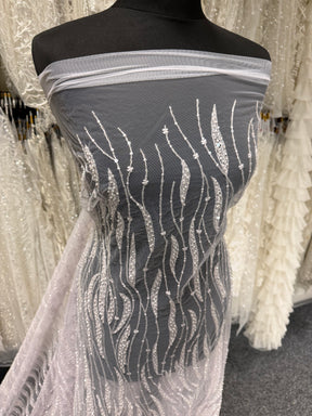 Lavender Embroidered Beaded Tulle - EB1068
