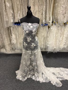 Ivory 3D Embroidered Beaded Lace - LA9001
