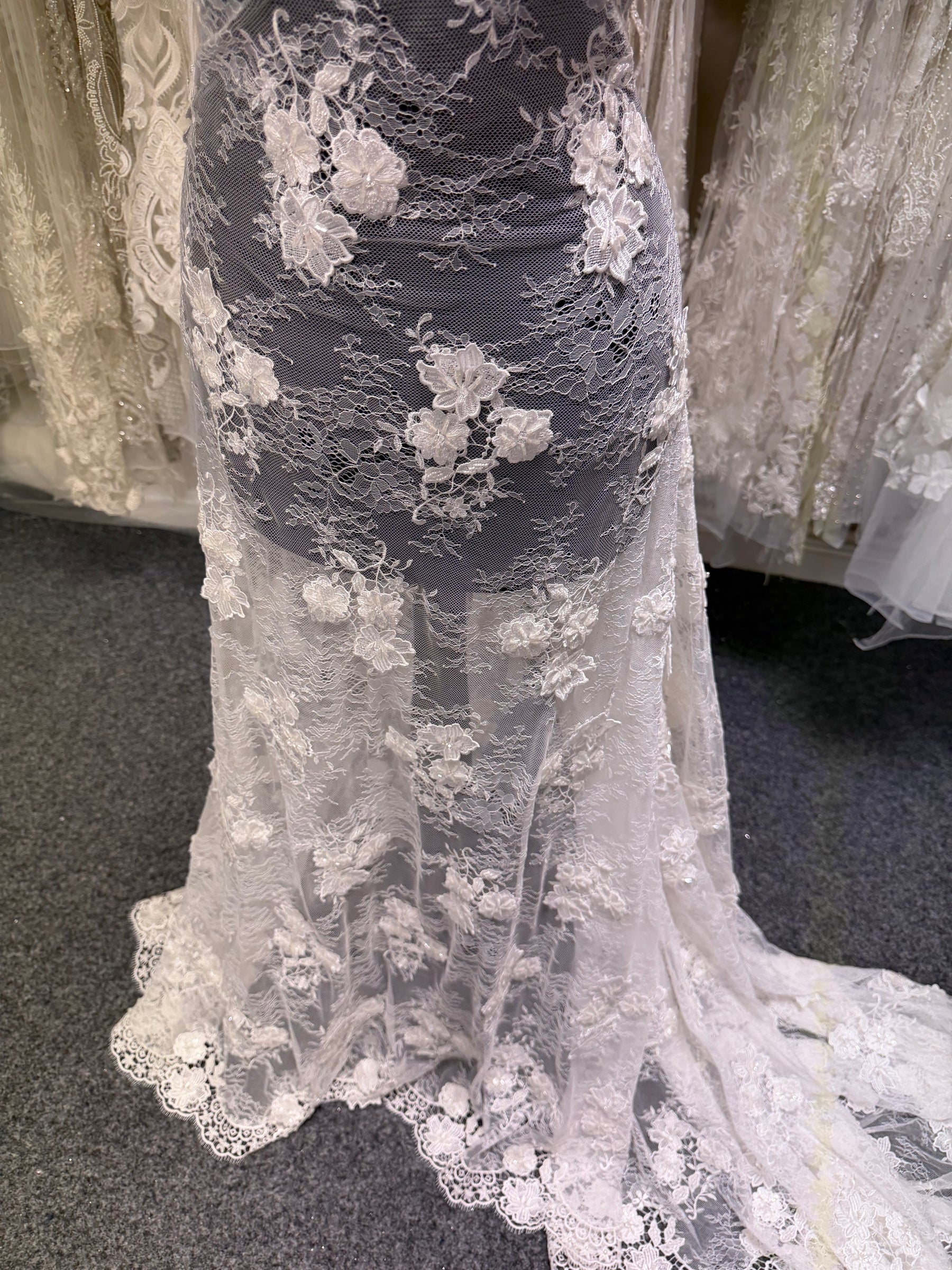 Ivory 3D Embroidered Beaded Lace - LA9001