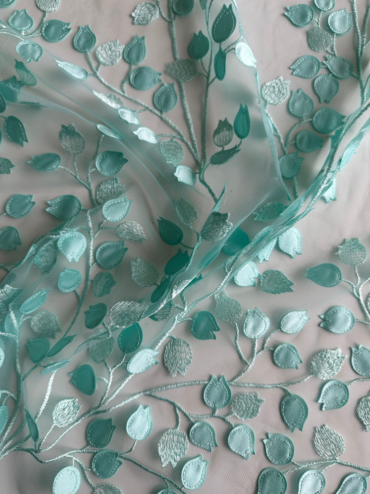 Aqua 3D Embroidered Lace - EB5034