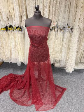 Wine Sequin Embroidery Lace - EB3029