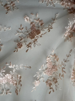 Light Salmon Embroidered Lace - Kirsty