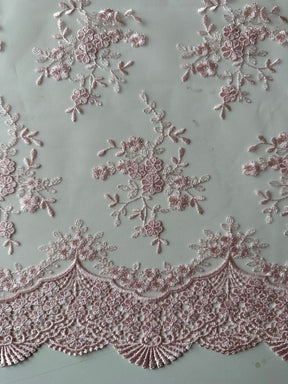 Baby Pink Embroidered Lace - Kirsty