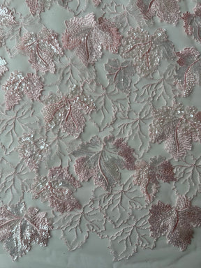 Pink Sequin Embroidered Lace - EB1102