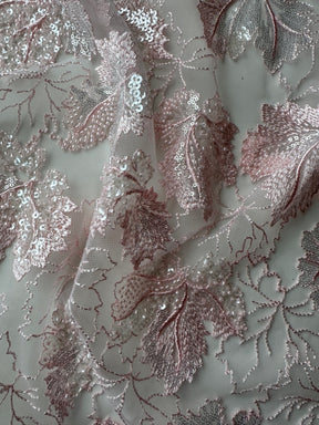 Pink Sequin Embroidered Lace - EB1102