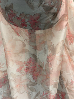Pink Printed Silk Organza - PR2006