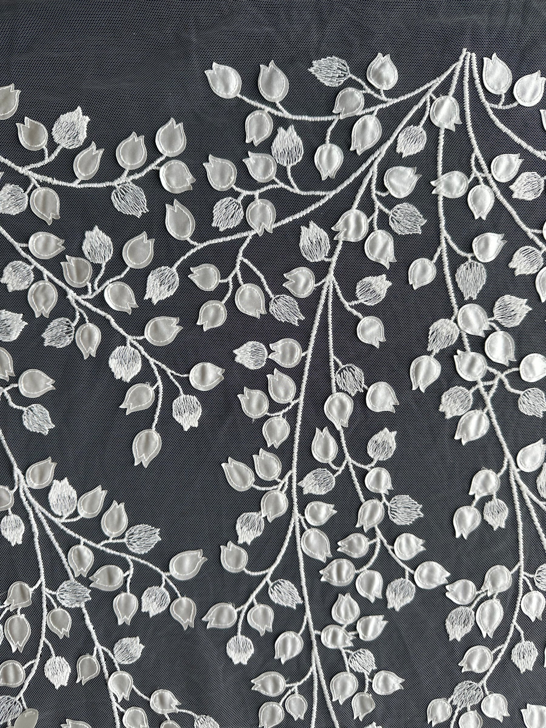 Ivory 3D Embroidered Lace - EB5034