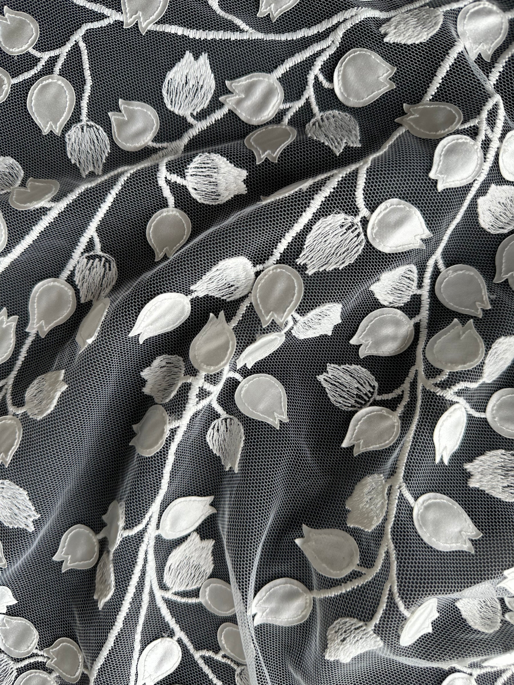 Ivory 3D Embroidered Lace - EB5034