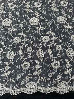 Ivory Corded Embroidery Lace - P430