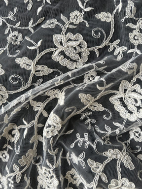 Ivory Corded Embroidery Lace - P430