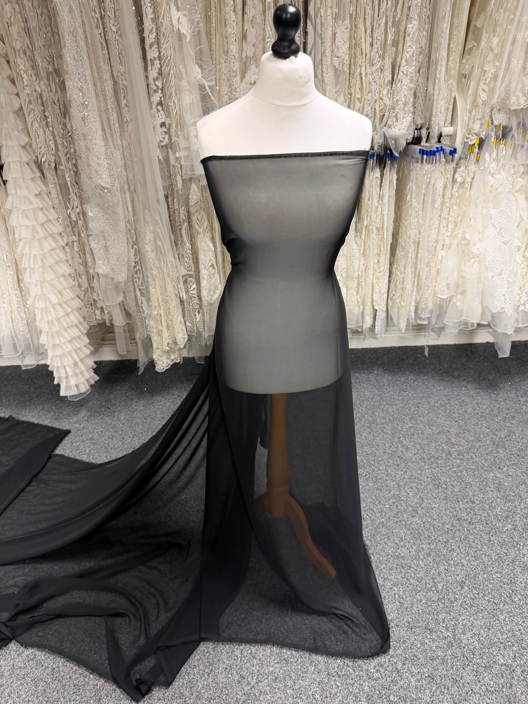 Black Poly Chiffon - P58